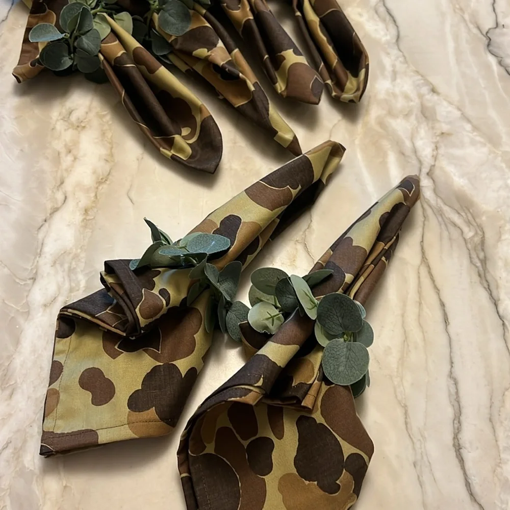 Camo Napkins, Handmade Cloth Napkins, Set of 6, NEW, Hand Made!